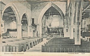 SWALEDALE YORKSHIRE ENGLAND~GRINTON CHURCH INTERIOR~1905 PHOTO POSTCARD