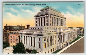 Christian Science Pub Buiding Boston Massachusetts Postcard Linen Unposted Mass