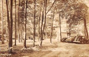 Michigan Scenic Lodge Camping Woods Parking Lot Real Photo Postcard J73821