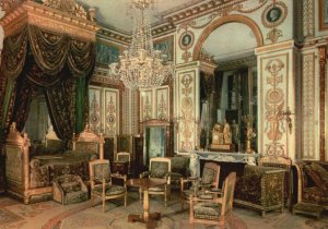 Vintage Postcard Chateau De Fontainebleau The Emperor's Bed Room France