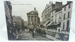 Vintage Postcard Market Jew Street Penzance Animated Scene c1900 Unposted VGC