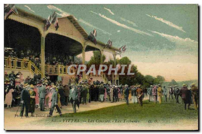 Old Postcard Horse Riding Equestrian Vittel racing grandstand