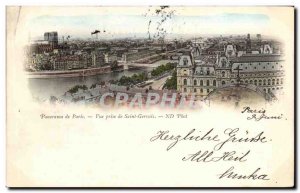 Old Postcard Panorama of Paris View Taking Saint Gervais