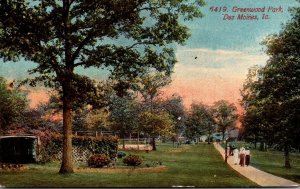 Iowa Des Moines Scene In Greenwood Park 1914