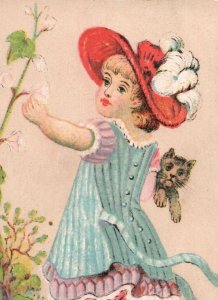 1880s Barkley & Hasson's Coffee Adorable Girl & Cat #2 P179