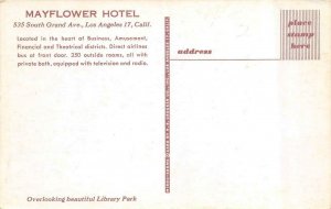 LOS ANGELES, California CA     MAYFLOWER HOTEL     ca1950's Chrome Postcard
