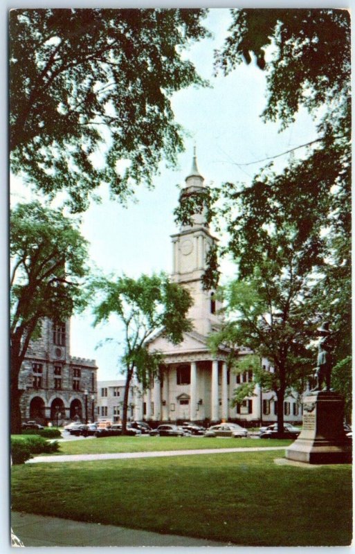 First Congregational Church and Court House At Left - Springfield, Massachusetts