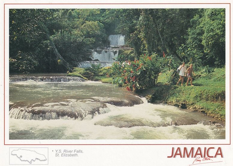 Lovers At RS River Falls St Saint Elizabeth Jamaica Postcard