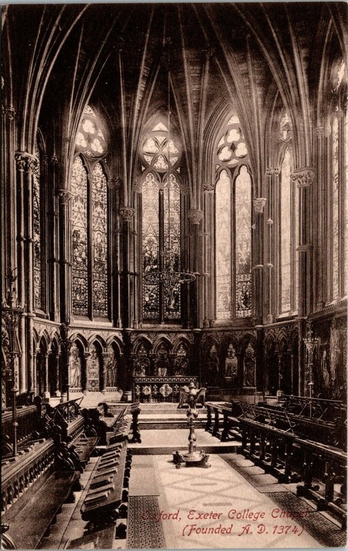 Vtg Exeter College Chapel Interior Oxford England UK Frith's Series Postcard