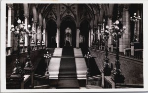 Hungary Budapest Parliament Staircase Vintage RPPC C094