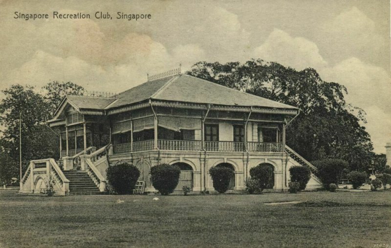 straits settlements, SINGAPORE, Recreation Club (1910s) Postcard