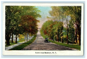 c1910's Dirt Road Horse Carriage Scene Near Roxbury New York NY Antique Postcard 