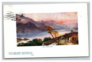 Vintage 1908 Tuck's Postcard Beautiful Loch Venachar Country Road Scott Poem