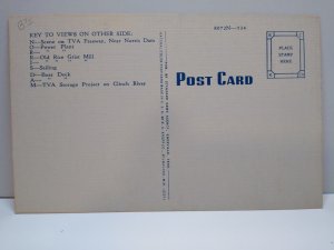 Greetings From Norris Dam Tennessee Large Big Letter Postcard Unused Linen Kropp