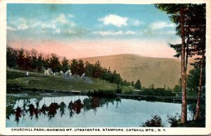 New York Catskills Stamford Churchill Park Showing Mount Utsayantha 1921