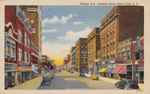 Phillips Avenue Drug Store Sioux Falls South Dakota 1945 linen postcard