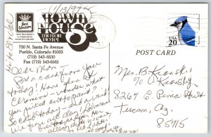 Roadside~Pueblo Colorado~Town House Motor Hotel Multi-View~PM 1997~Vtg Postcard
