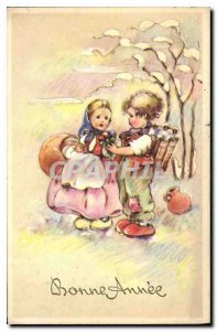 Old Postcard Happy Valentine Children