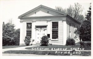 Real Photo Postcard Christian Science Church in Attica, Indiana~129172