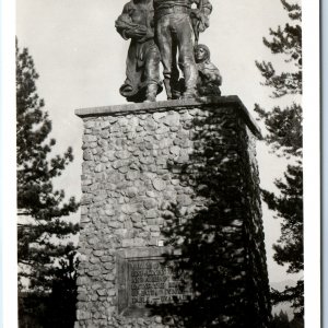 c1940s Truckee CA RPPC Family Donner Reed Party Pioneer Monument State Park A166