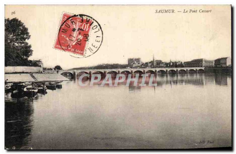 Postcard Saumur Old Bridge Cessart