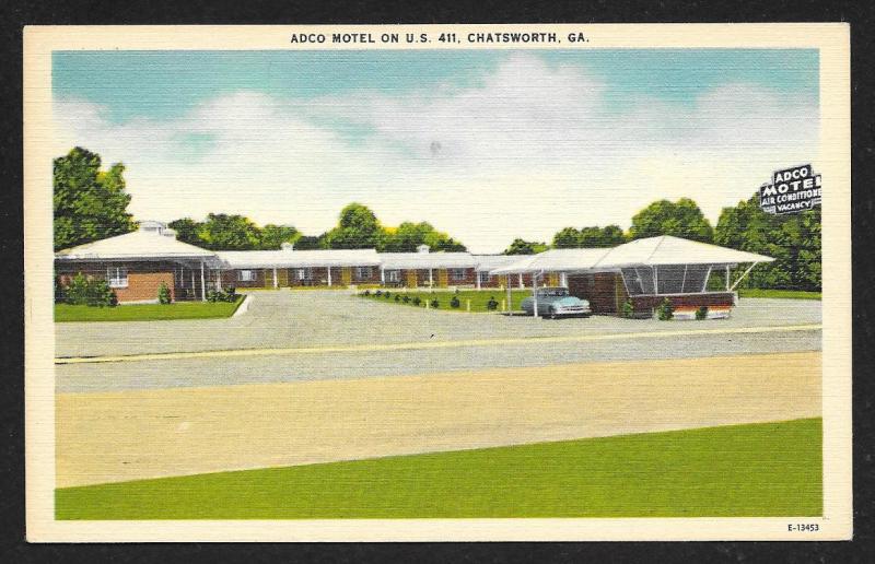 Adco Motel on US 411 Chatsworth Georgia Unused c1950s