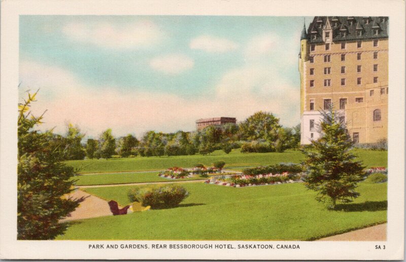 Bessborough Hotel Park & Gardens Saskatoon SK Saskatchewan Unused Postcard F52