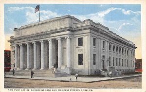 New Post Office York Pennsylvania 1920s postcard