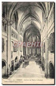 Old Postcard Romans Interior of the Church of St. Barnard