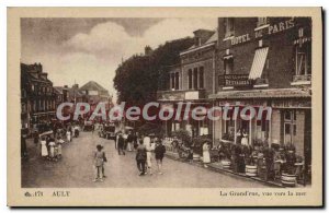 Old Postcard The Ault Grand'rue view to the sea