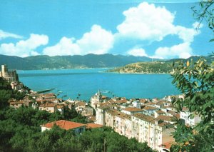 Vintage Postcard Lerici Village Panorama Fortress & Coast Cinque Ligury Italy