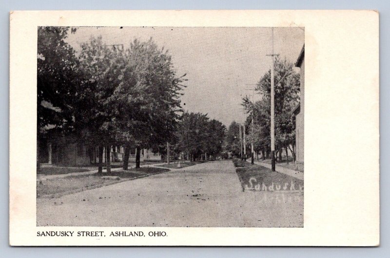 J97/ Ashland Ohio Postcard c1910 Sandusky Street Homes 368