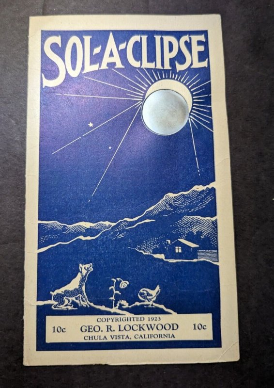 1923 Solar Eclipse Pamphlet Booklet Geo R Lockwood Sol A Clipse