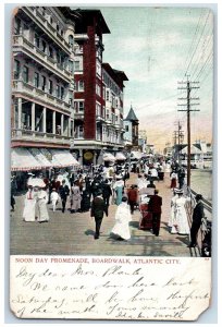 1908 Noon Day Promenade Boardwalk Tourist Atlantic City New Jersey NJ Postcard