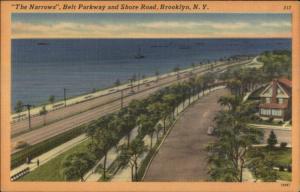 Brooklyn NY Belt Parkway The Narrows Linen Postcard