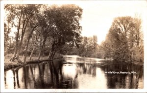 Real Photo Postcard White River in Hesperia, Michigan