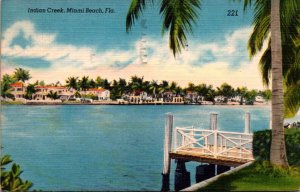 Florida Miami Beach Scene Along Indian Creek 1950