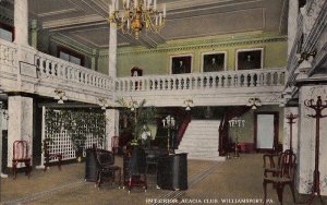 Postcard Interior Acacia Club Williamsport PA