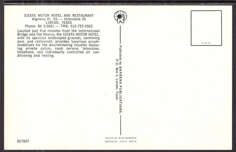 Siesta Motor Hotel and Restaurant,Laredo,TX