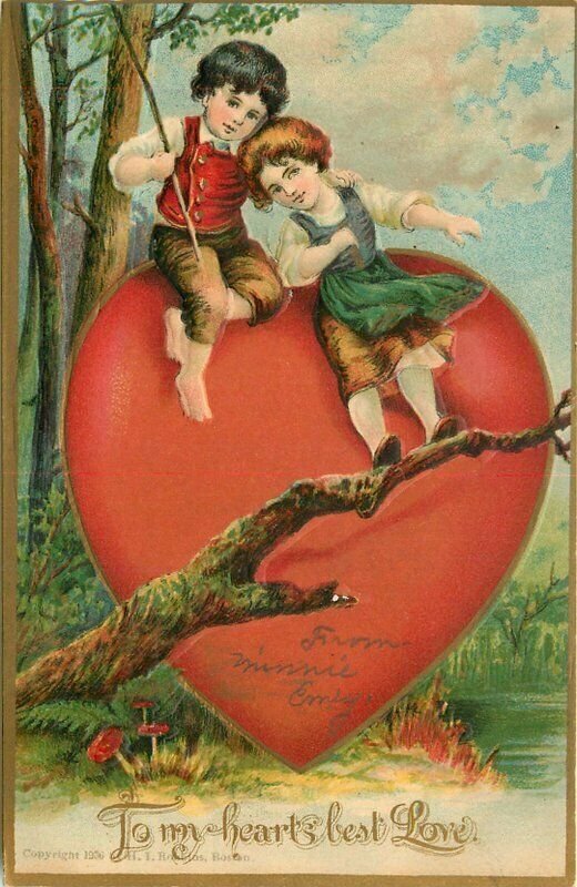 C-1910 Children's Valentine heart best love artist impression Postcard 22-2346