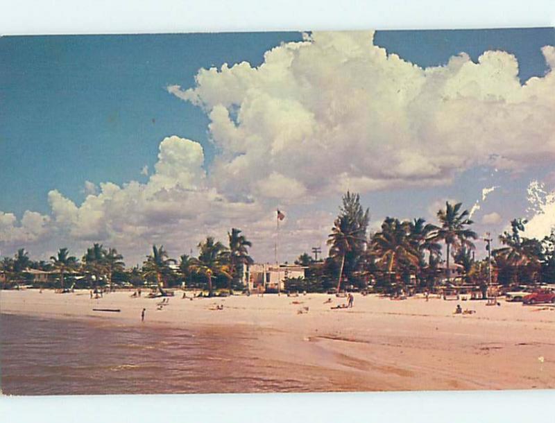 Damaged back Pre-1980 BEACH SCENE Fort Myers Beach Florida FL G5951