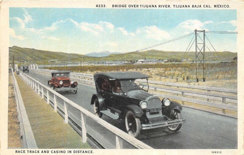 Tijuana Baja California Mexico 1920-30s Postcard Bridge Over Tijuana River