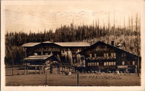 RPPC Belton Chalet, West Glacier MT Glacier Nat'l Park Vintage Postcard R45
