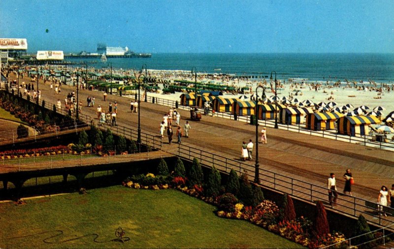 New Jersey Atlantic City View Of Boardwalk and Beach