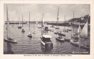 Massachusetts Rockport Sportsmen Of The Sea At Anchor In Rockport Harbor Albe...