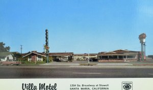 Villa Motel, Santa Maria, Cal. Vintage Postcard P106 