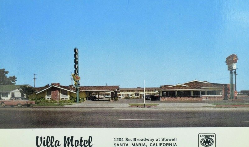 Villa Motel, Santa Maria, Cal. Vintage Postcard P106