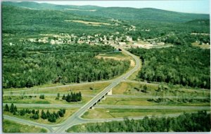 Aerial View Postcard Interstate 95 exit for Island Falls Maine