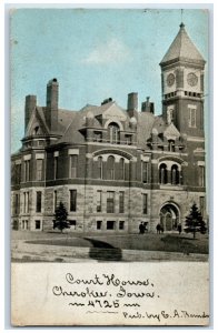 c1905 Court House Entrance View Cherokee Iowa IA Antique Posted Postcard