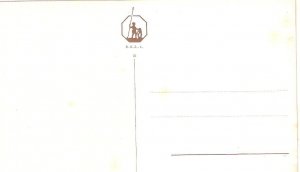 Four dogs under the umbrella Nice old vintage German artist drawn postcard